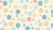 © Darya - A seamless pattern of pastel-colored polka dots on a white background