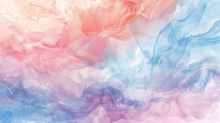 Poster - Abstract watercolor background featuring flowing patterns of pink, blue, and purple colors