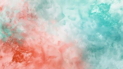 Poster - A soft, watercolor background featuring a blend of coral and turquoise hues. The colors fade and blend seamlessly, creating a calming and ethereal atmosphere