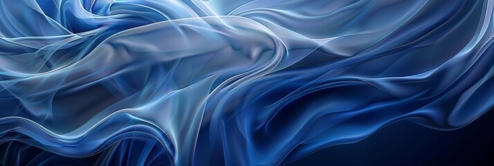 Canvas Print - Dynamic Blue Abstract Flow Art