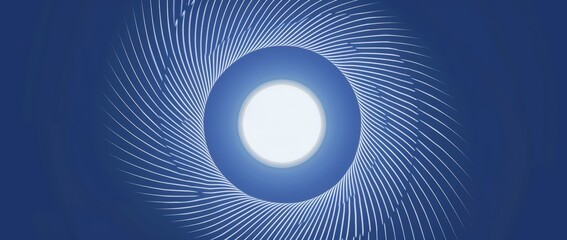 Sticker - Abstract Blue Swirl with Circular Light Source