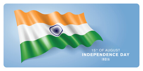 Wall Mural - India independence day vector banner, greeting card