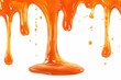 © cff999 - orange liquid dripping on a white background