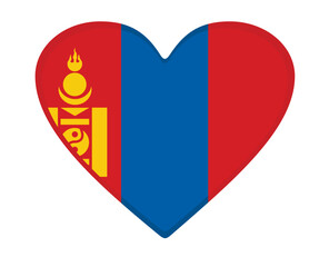 Wall Mural - Mongolia flag heart shaped. vector