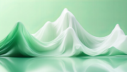 Wall Mural - abstract green background with waves