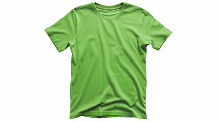 A bright green t-shirt mockup, front view on a white background, jpg