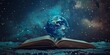 © gen_pick - Conceptual Earth Open Book Glowing Starry Sky