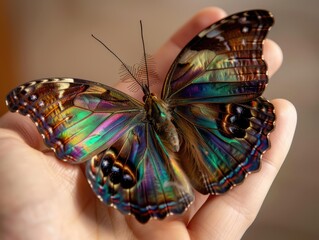 Poster - butterfly on hand