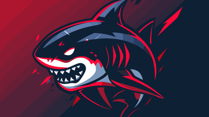 Shark vector mascot logo design with modern illustration concept style for badge, emblem and tshirt printing. angry shark illustration for sport and esport team