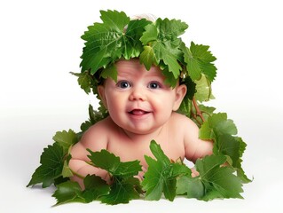 Poster - baby with lettuce