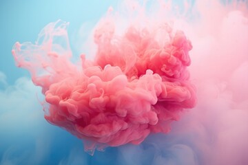 Poster - Abstract smoke pastel background. Pink and blue pastel ink flows. Creative wallpaper, poster.