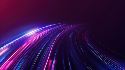 Poster - abstract purple and blue light streaks