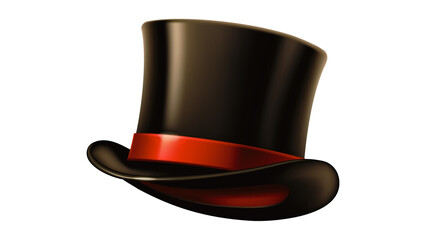 Wall Mural - Stylish top hat isolated on a white background.