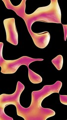 Aufkleber - Fluid metallic drops y2k reddish background. Dynamic iridescent retrowave liquid forms. Vertical video