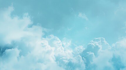 Canvas Print - Abstract Blue Sky with Soft Clouds Focus on Nature and Serenity