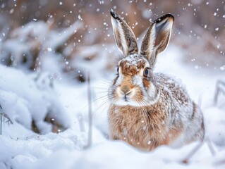 rabbit in winter