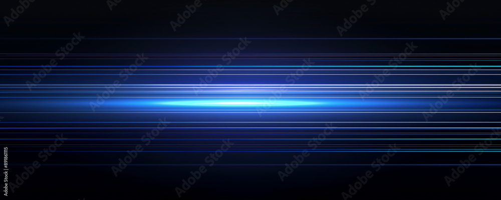 Abstract background with blue gradient light streaks on black, glowing ...