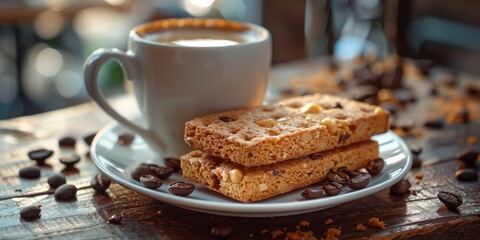 Canvas Print - National Biscotti Day biscotti with coffee, September 29th