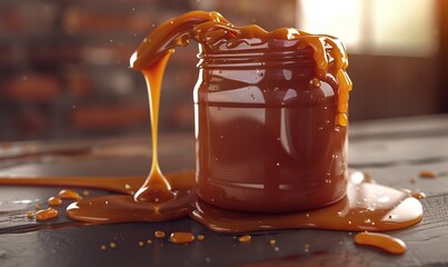 Wall Mural - National Caramel Month caramel sauce, October 1st