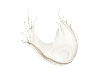 Liquid milk flow streams. Realistic milk splashes with drops and splatters. Generative AI