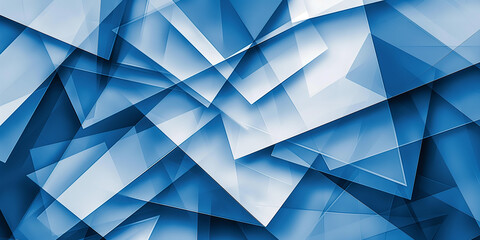 Poster - Abstract blue geometric shapes background design