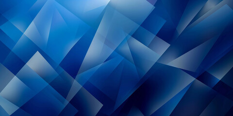 Poster - Abstract blue background design with overlapping geometric shapes and gradient
