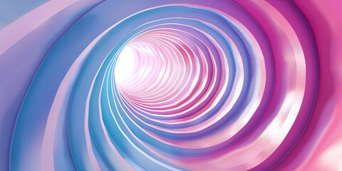 Poster - Abstract tunnel is illuminating from its end with pink and blue lights