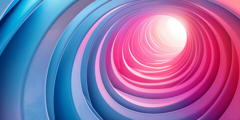 Poster - Abstract background with concentric pink and blue spirals forming tunnel getting smaller