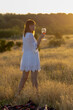 © Олег Мальшаков - Beautiful young girl with a glass of wine on a picnic