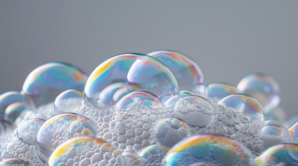 Sticker - soap bubbles on blue background