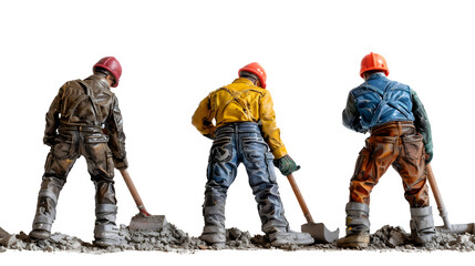 Canvas Print - Construction workers working, labor day, construction crew, labor day celebration, dedicated construction laborers, labor day tribute, industrious construction team, png file, isolated on white