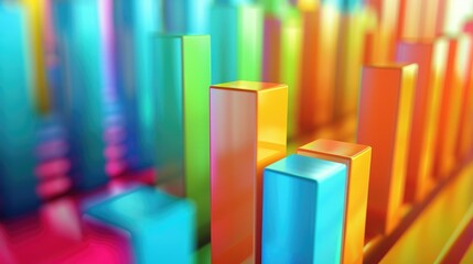 Poster - Bar graph with colorful bars representing market trends
