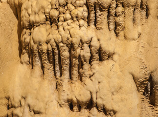 Stalactites and stalagmites in the cave