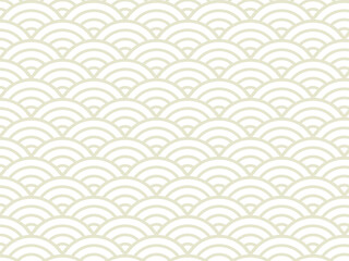  和柄パターンの背景壁紙素材、金色の青海波のベクターイラスト