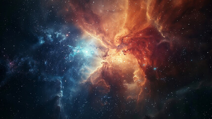 Wall Mural - Nebula and galaxies in space, abstract cosmos background