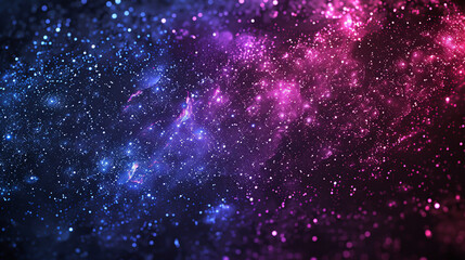 Wall Mural - horizontal background banner showcasing a night starry sky and bright purple-blue galaxy, creating a