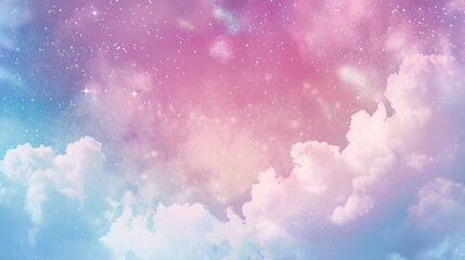 Wall Mural - illustration of a pastel galaxy patterned background, featuring soft and dreamy colors reminiscent o