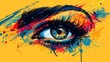 © Aliaksandra - pop art eye illustration, colorful and stylized pop art illustration of the expressive human eye, capturing its dynamic nature in a bold way