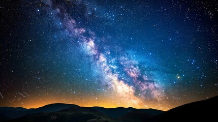 Starry night sky with the Milky Way clearly visible