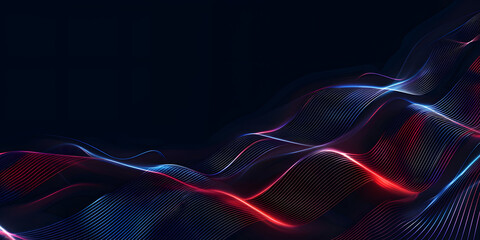 Wall Mural - abstract background from many wavy lines. red blue colors