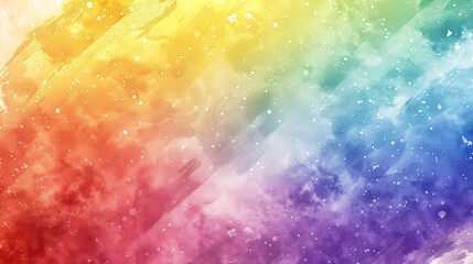 Wall Mural - illustration of a rainbow gradient watercolor-style background.