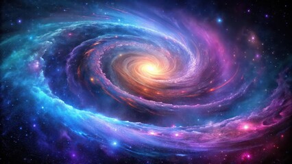Wall Mural - colorful galaxy with purple and blue swirl , galaxy, colorful, vibrant, space, cosmic, celestial, un