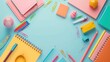 © AkuAku - Colorful background featuring school supplies