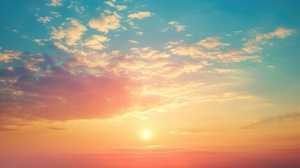 Wall Mural - Scenic sunset with empty space under clear sky