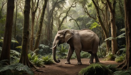 Wall Mural - Elephant in the Jungle.