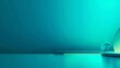 © Tanawut - Minimalistic teal background with abstract shapes and lighting effects, creating a modern and futuristic aesthetic.