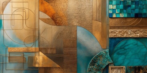 A close-up view of textured wall art