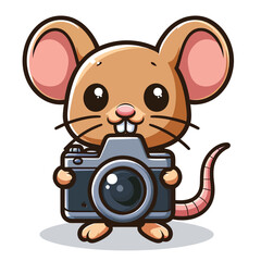 Canvas Print - A mouse with a camera Adobe Illustrator Artwork