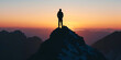 © Zaheer - 'Adventurer on Mountain Peak at Sunrise, Solo Climber Conquering Summit'