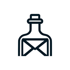 Poster - message bottle logo vector illustration template design